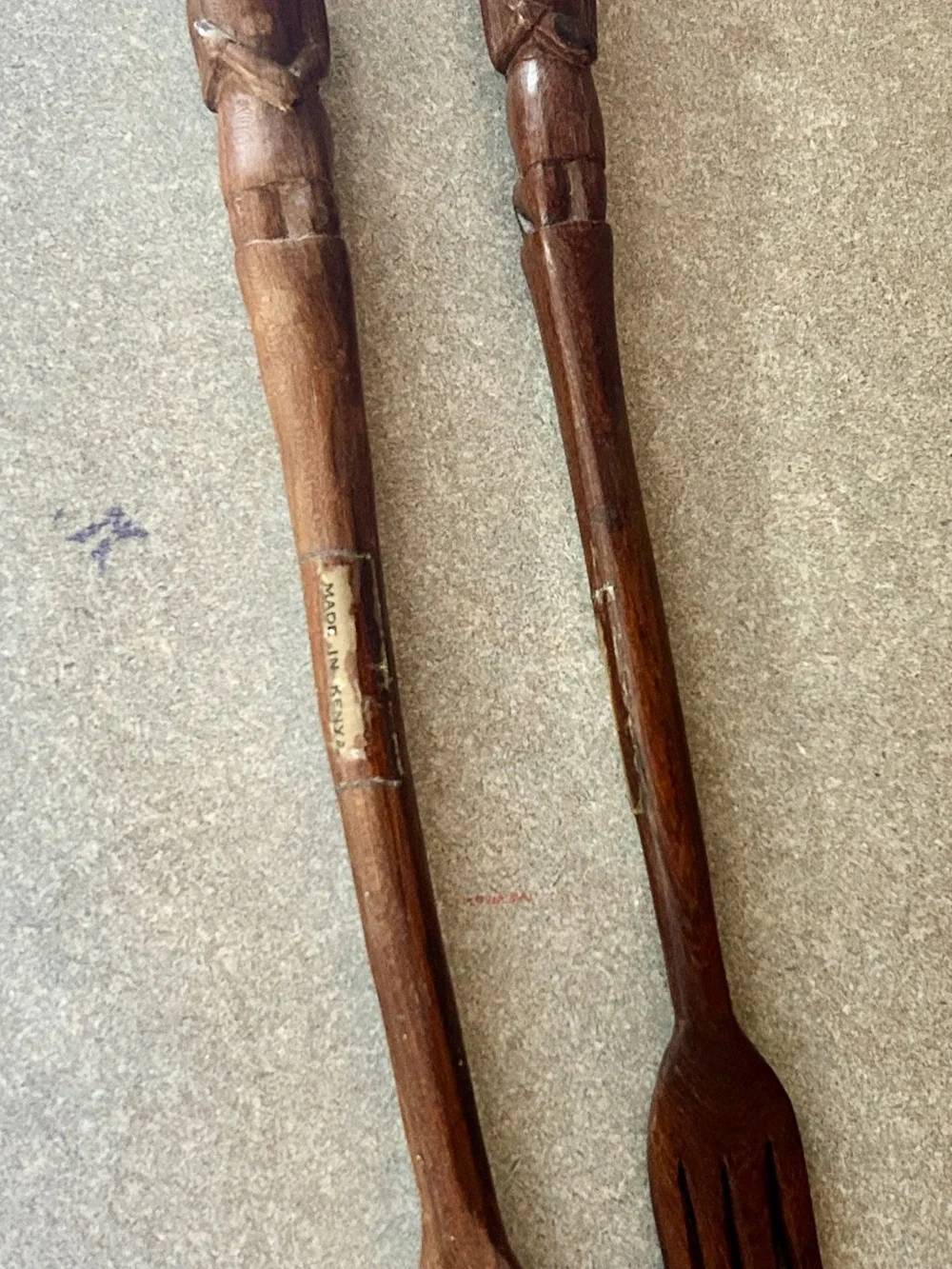Hand Carved Teak Salad servers